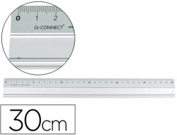 Regla Q-Connect aluminio 30cm.